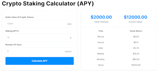 Crypto Staking Calculator