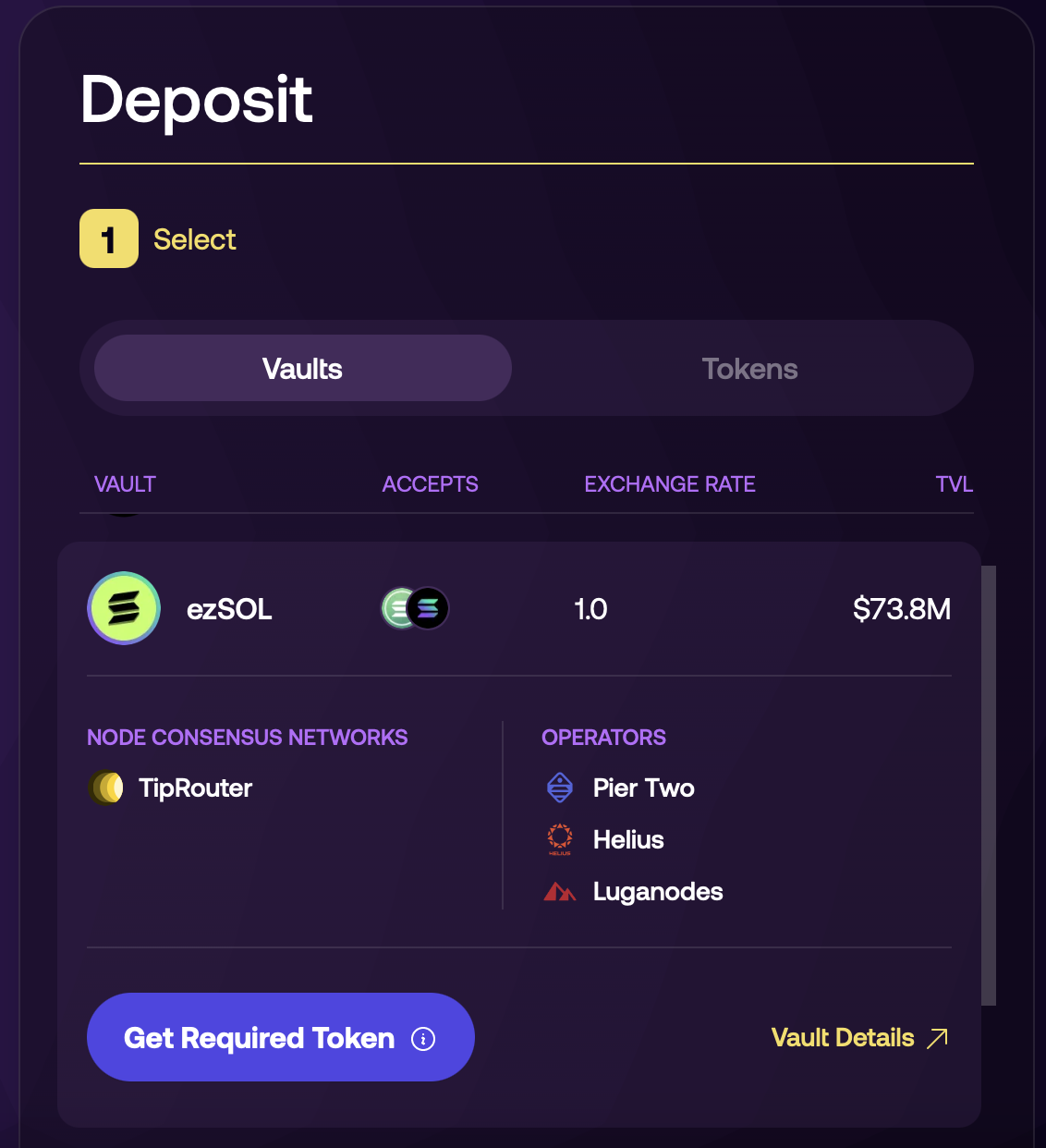 Select a Vault