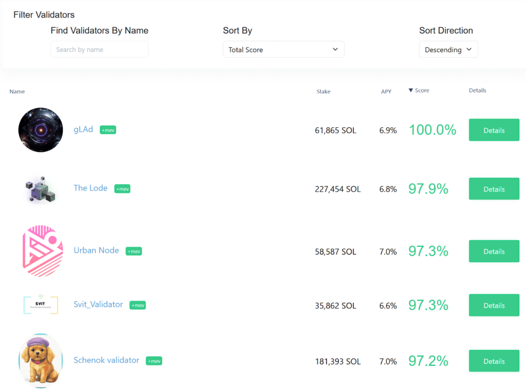 native staking solana token validators